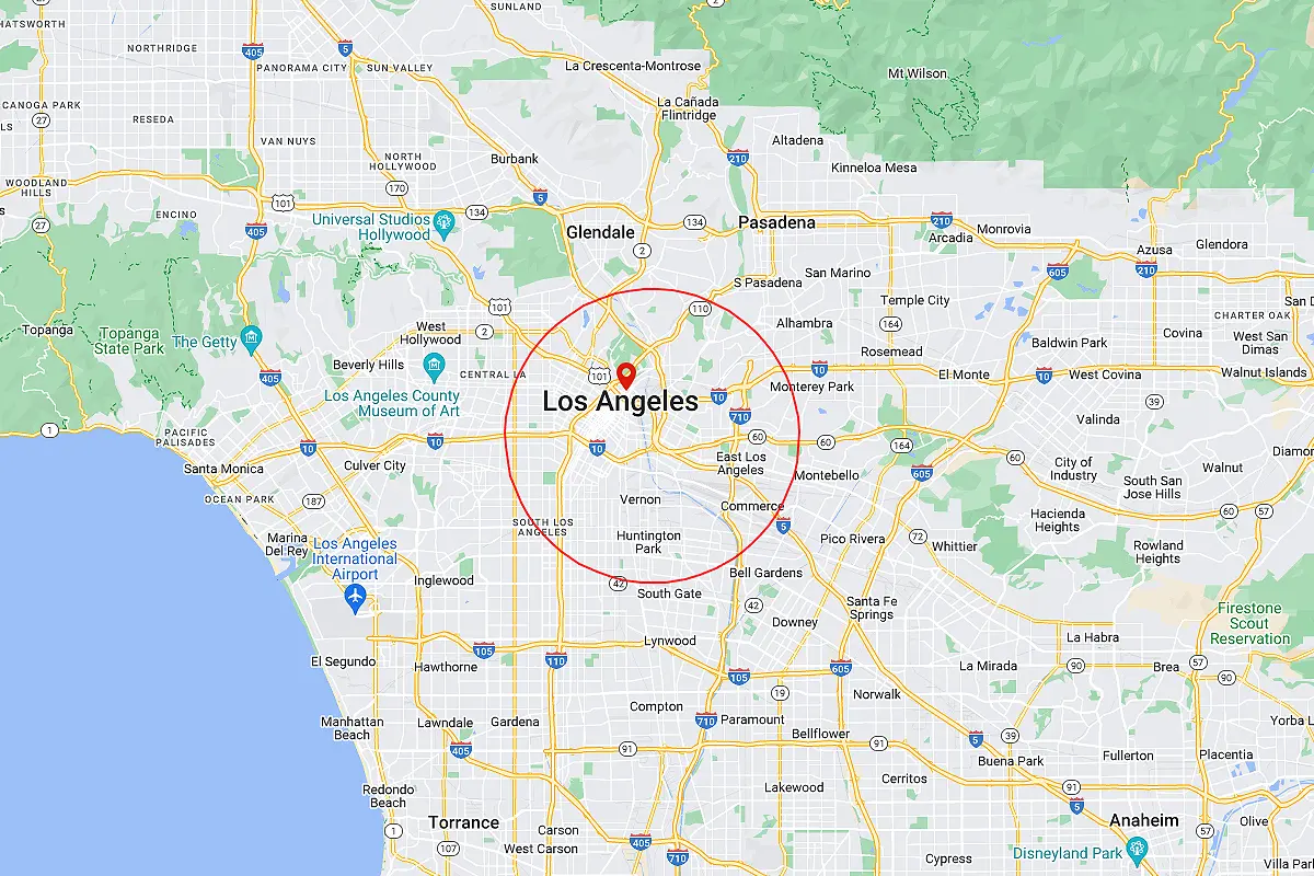 Los Angeles CA Service Area Map