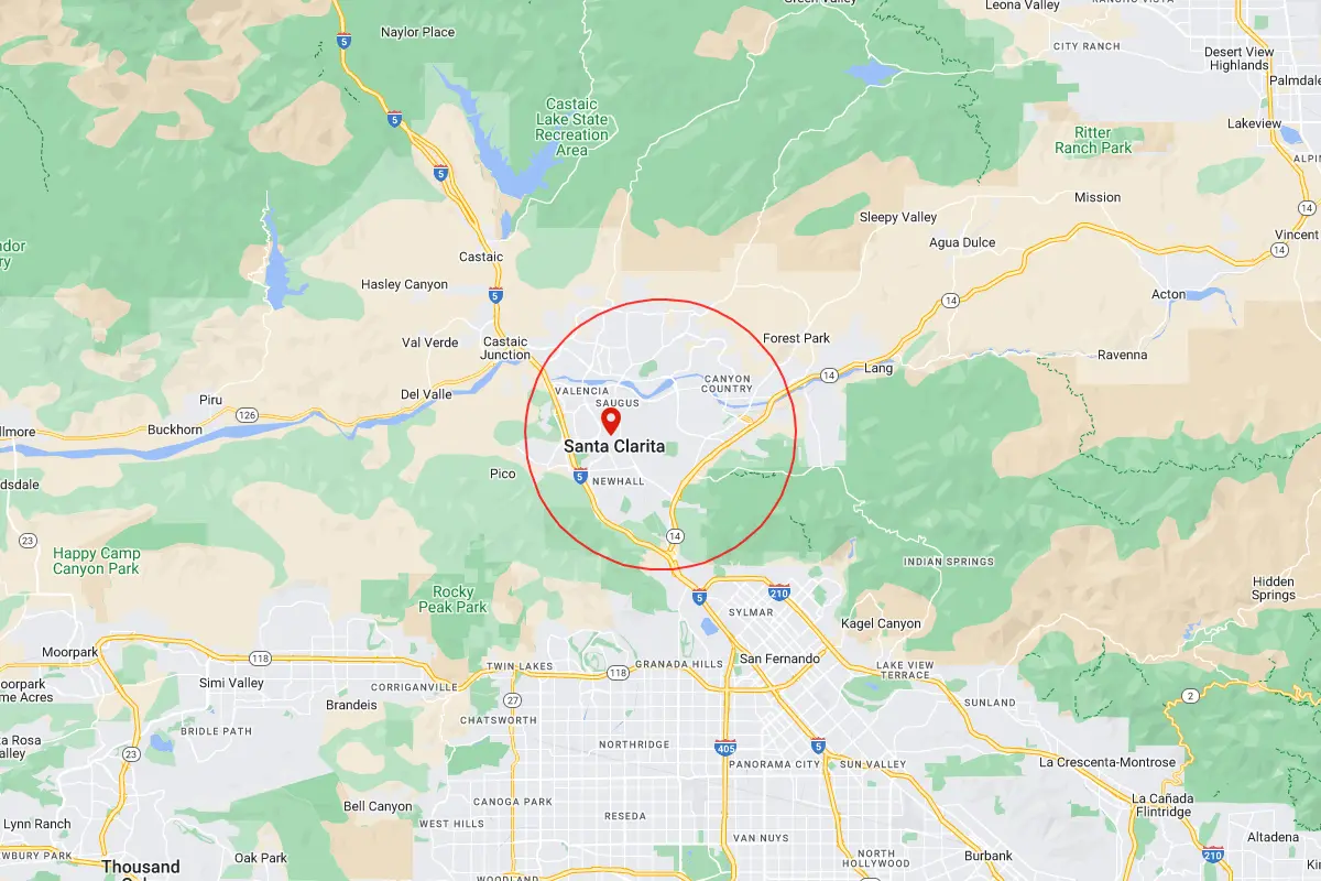 Santa Clarita, Canyon Country CA Service Area Map
